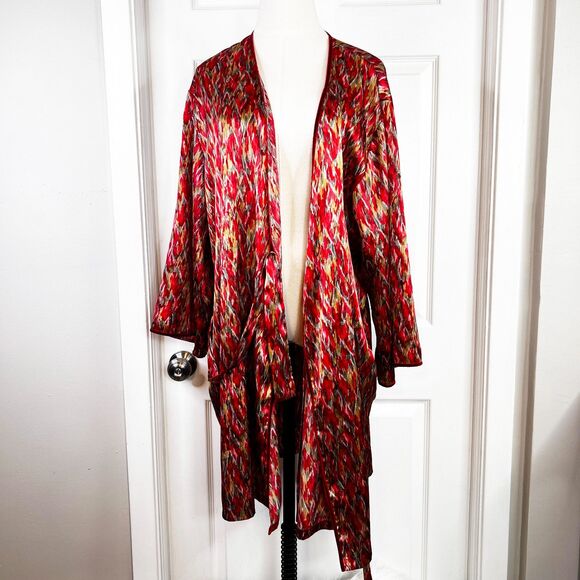 Oscar de la Renta Pink Label | Vintage | Burnt Orange and Green | Sz 1X - Picture 3 of 8